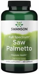 Swanson Saw Palmetto Herbal Supplement for Men Prostate Health Hair Supplement Urinary Health 540 mg 250 Capsules