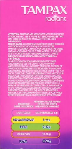Tampax Radiant Tampons Multipack with Leakguard 28 Count 2)