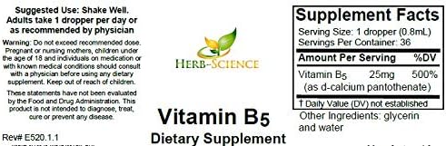 Vitamin B5 Drops Pantothenic Acid, Alcohol-Free