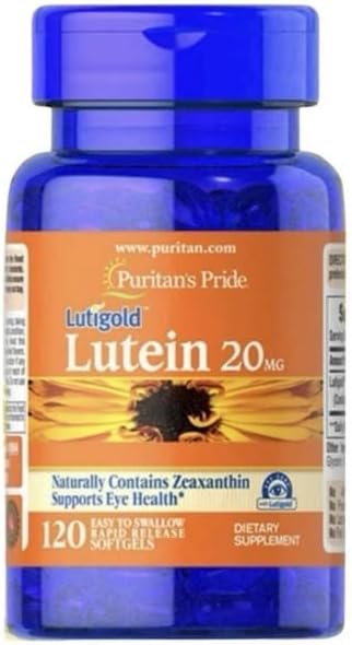 Puritan's Pride Premium Lutigold Lutein Carotenoid 20mg with Zeaxanthin for Men and Women, Dietary Supplement for Eye Health Support, 8 Month Supply, 120 Easy-to-Swallow Softgels