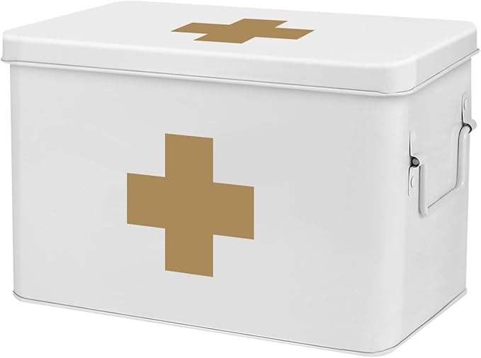 Flexzion First Aid Box Organizer Empty 13" White