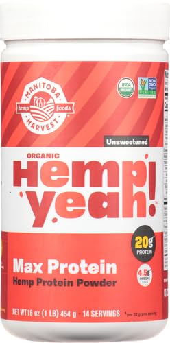 Manitoba Harvest Hemp Yeah! Organic Max 16oz; with 20g protein 4.5g Omegas 3&6 per