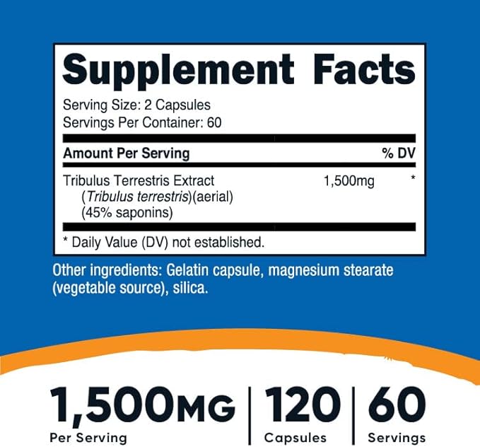 Nutricost Tribulus Terrestris Extract 750mg, 120 (3 Bottles)