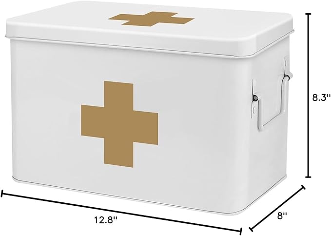 Flexzion First Aid Box Organizer Empty 13" White