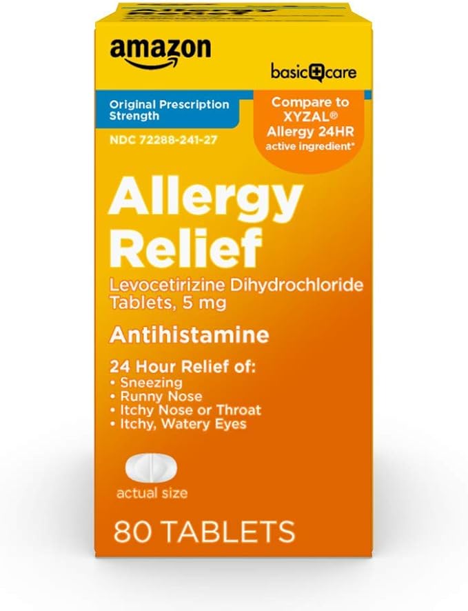 Amazon Basic Care 24 Hour Allergy 5 mg, 80 Count