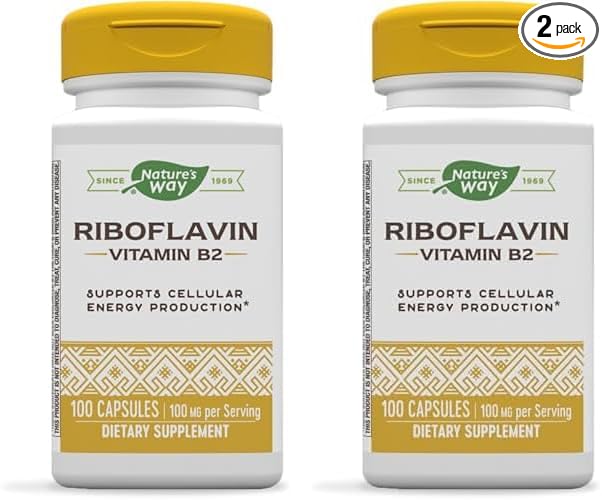 Nature's Way Riboflavin Vitamin B2, Supports 100mg per 100 Capsules 2)