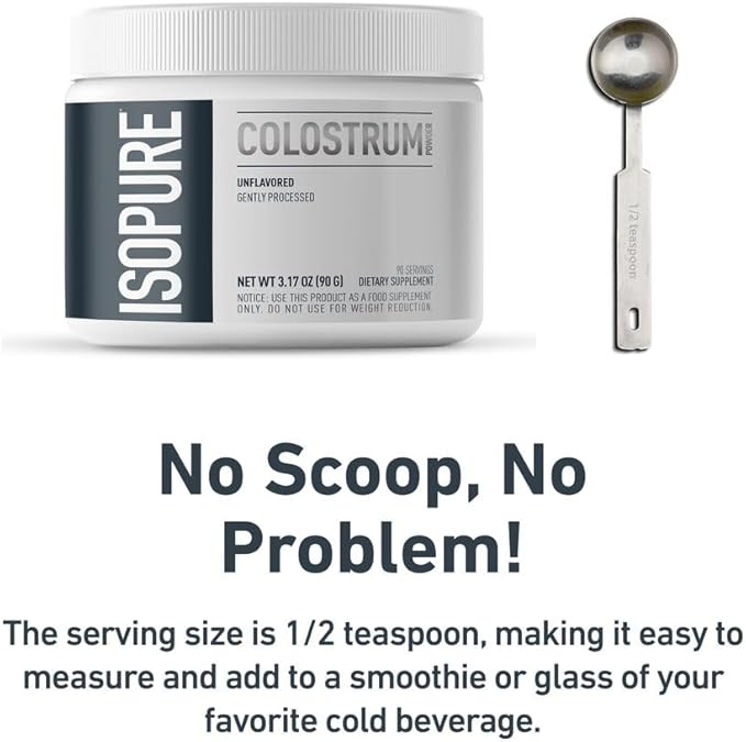 Bundle of Isopure Bovine Colostrum Supplement 90 Servings 25g Protein, 16 Servings, 1 Pound