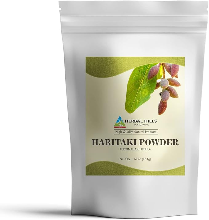 HERBAL HILLS Haritaki Powder Terminalia Chebula Inknut Harde 1 Pound / 16 Oz Pack of 1