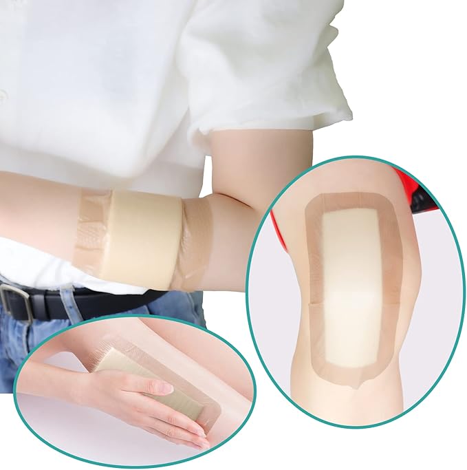 Dimora Silicone Foam Dressing with Border 4"x8" Waterproof 5 Pack…