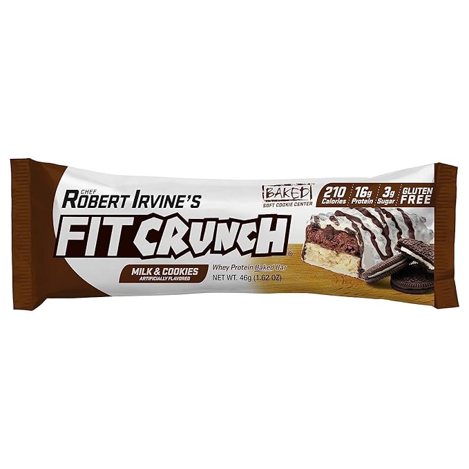 FITCRUNCH Snack Size Protein Bars, 6-Layer Baked Bar, 3g of Sugar, Gluten Free & Soft Cake Core (18 Count, Flavor Lovers)