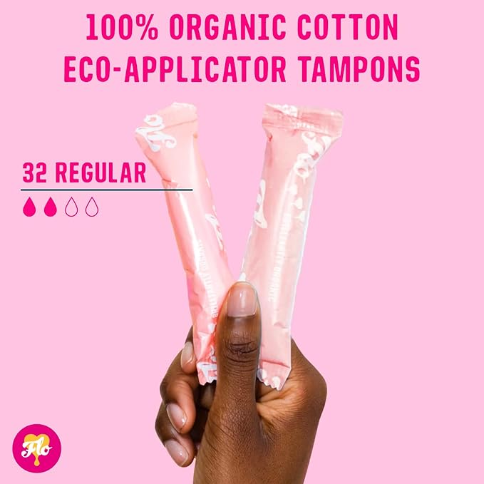 FLO Organic Cotton Applicator Tampon Mega (32 Regular