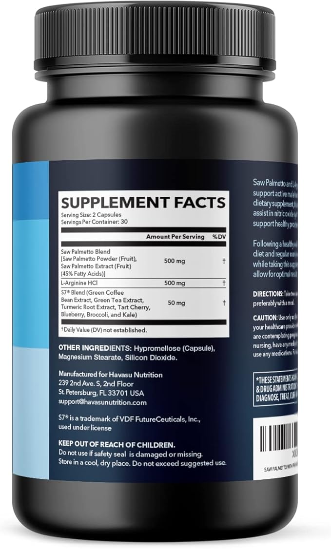 Saw Palmetto for Men with L S7 Plant-Based 60 Male