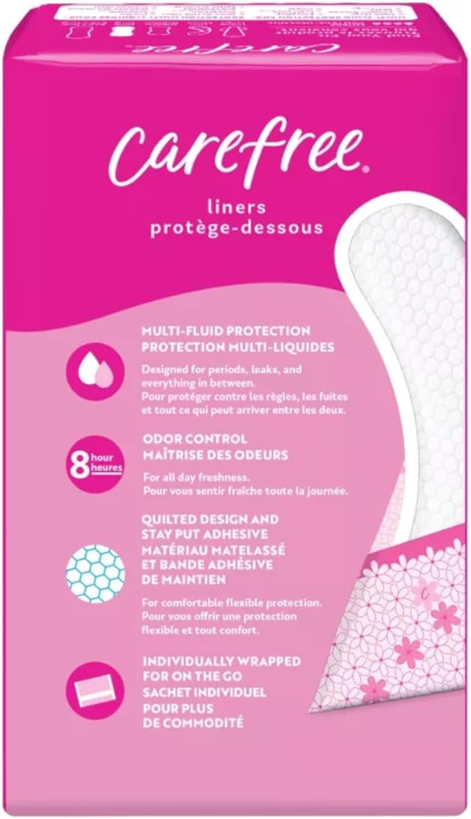 Carefree Body Shape Long To-Go Pantiliners, Unscented 42 ct