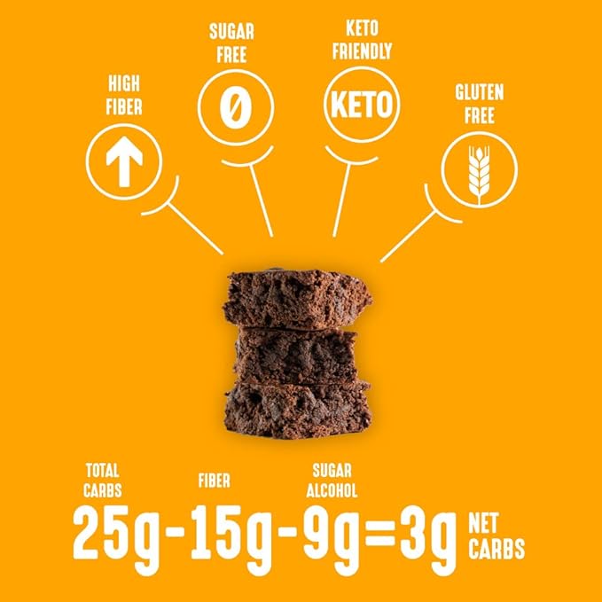 Lakanto Sugar Free Brownie Mix - Sweetened with Monk Fruit Sweetener, Keto Diet Friendly, Delicious Dutched Cocoa, High in Fiber, 3g Net Carbs, Gluten Free, Easy to Make Dessert (Pack of 3)