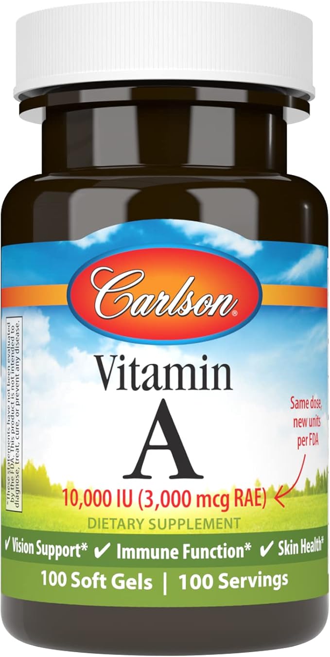 Carlson - Vitamin A, 10000 IU (3000 mcg 100 Softgels