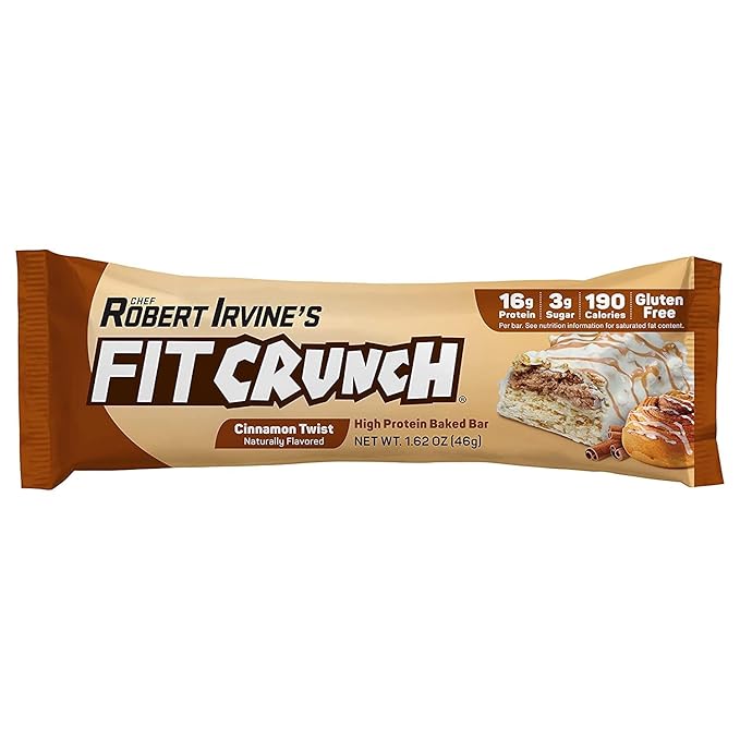 FITCRUNCH Snack Size Protein Bars, 6-Layer Baked Bar, 3g of Sugar, Gluten Free & Soft Cake Core (18 Count, Flavor Lovers)