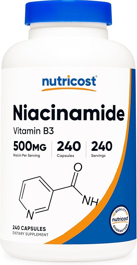 Nutricost Niacinamide (Vitamin B3) 500mg, 240 Capsules - Non-GMO, Gluten Free, Flush Free Vitamin B3