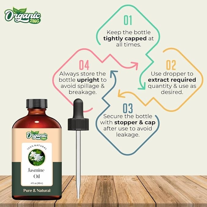 Jasmine (Jasminum Officinale.) Oil | Pure & Natural Essential Oil for Skincare, Massage, Aroma and Diffusers - 118ml/3.99fl oz