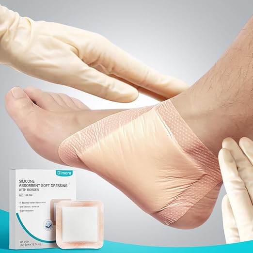 Dimora Silicone Super Absorbent Wound Dressings 5"X 5" 5" 10 10 Packs