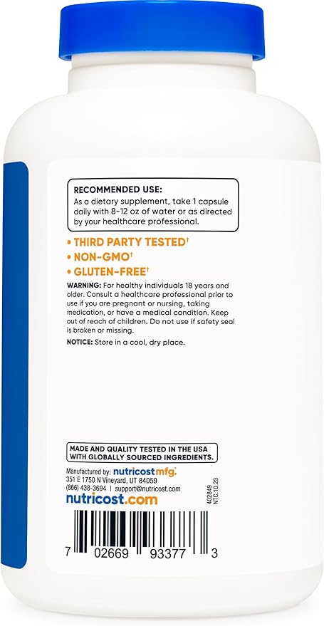 Nutricost Niacinamide (Vitamin B3) 500mg, 240 Capsules (2 Bottles)