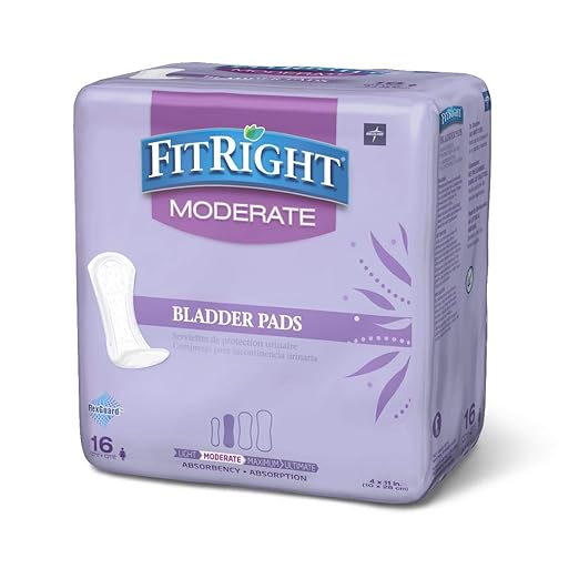 FitRight Incontinence Bladder Control Pads, Moderate 4.3" x 11", 16 16 Count 12)
