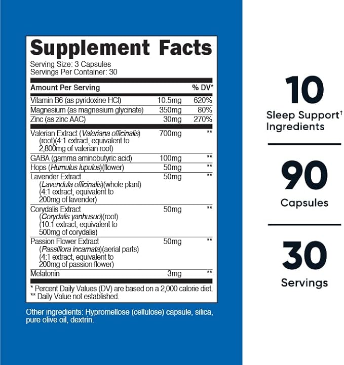 Nutricost Sleep Aid Complex (1330mg Serving) (90 Caps) (3 Pack)