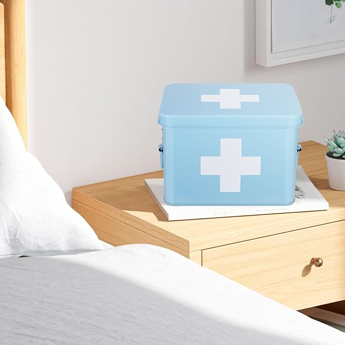 Flexzion First Aid Box Organizer, Empty 8.5 Inch