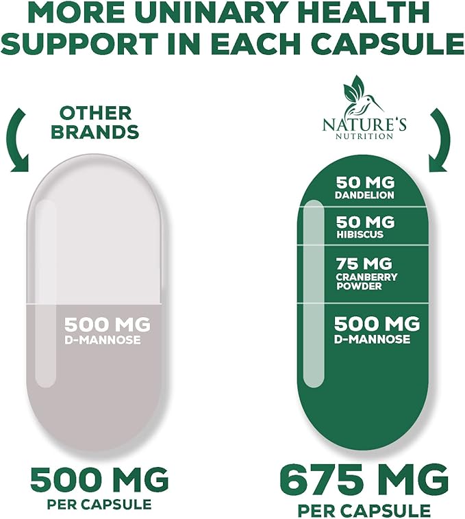 D-Mannose & Cranberry Extract 1350mg Advanced 60 Capsules
