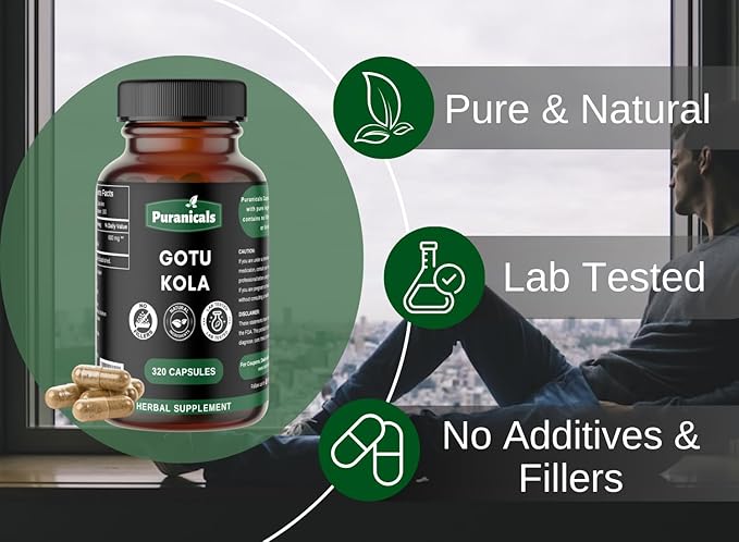 Gotu Kola Premium 320 Capsules Non 600 mg 100% Pure