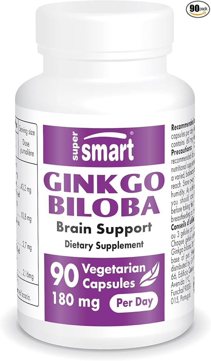 Supersmart - Ginkgo Biloba 180 mg 24% Ginkgo 90 Vegetarian