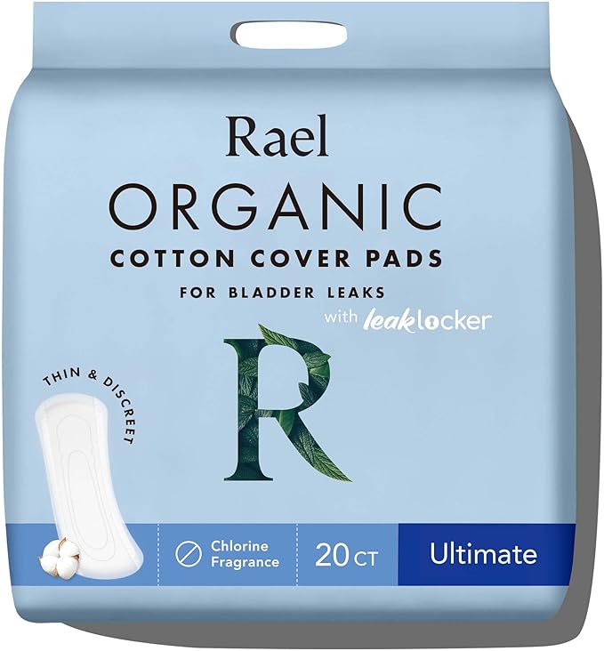 Rael Incontinence Pads for Women, Organic 4 Layer 20 Count)