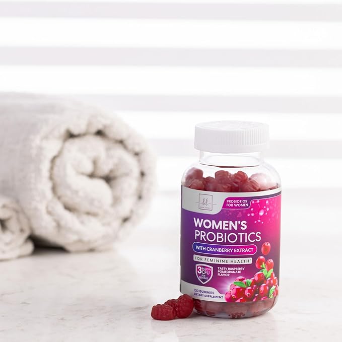 Women's Probiotic - Probiotics for Women Gummy for Digestive Health, Vaginal pH, Urinary & Immune Health Support, 3 Billion CFU w/Cranberry, Probiotic & Prebiotic Gummies for Women - 120 Gummies