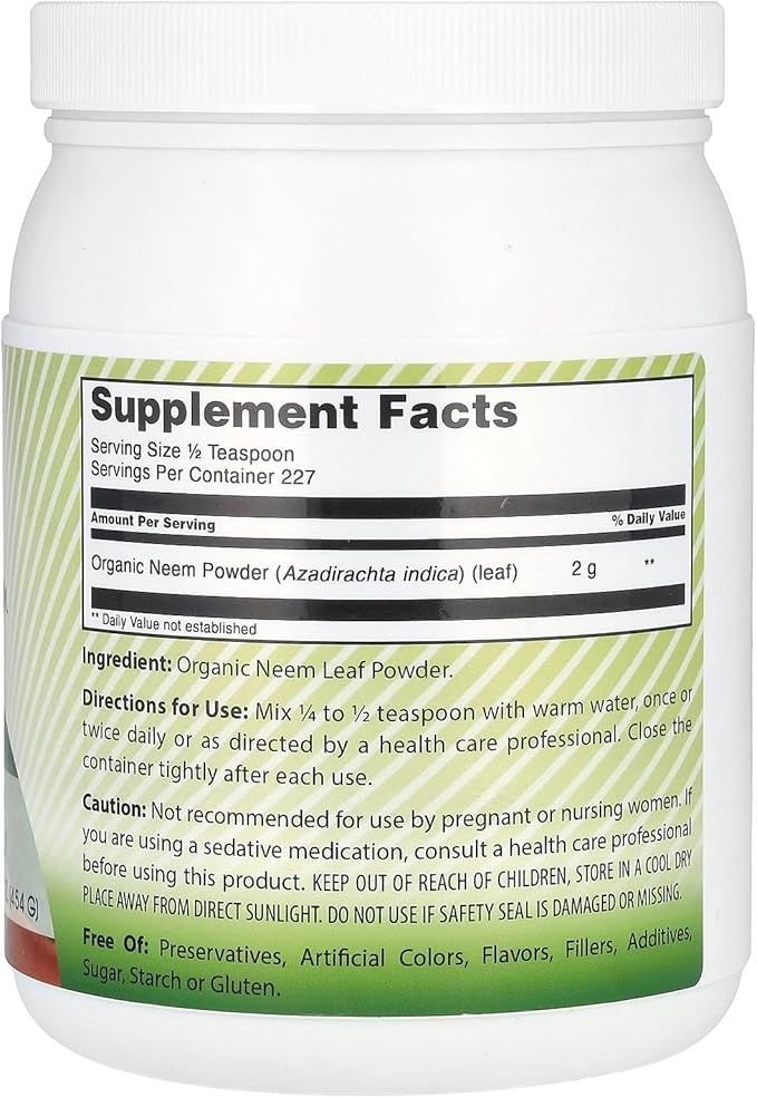 Amazing India USDA Certified Organic Neem 16oz -