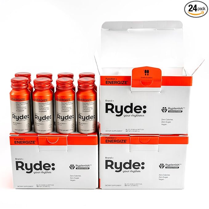 Ryde: Energize Shot 0 Calories, 0 Sugar 2 FL (24 Pack)
