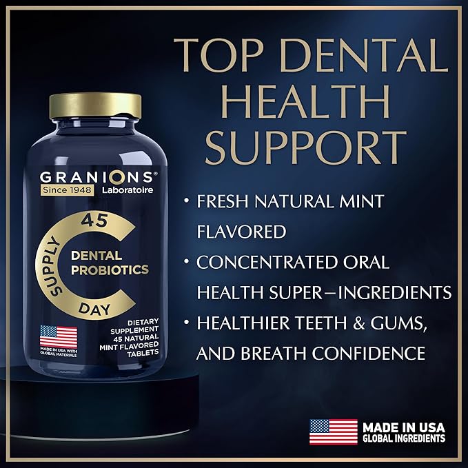 Dental Probiotics for Teeth and Gums - Fresh Breath Lactobacillus Salivarius Probiotic for Women and Men - Oral Probiotics for Mouth Bad Breath Dental Probiotic for Mouth Health - 90 Mint Tablets