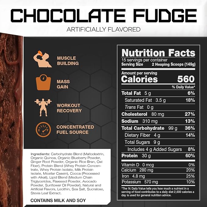 Rivalus Clean Gainer - Chocolate Fudge, 5lbs