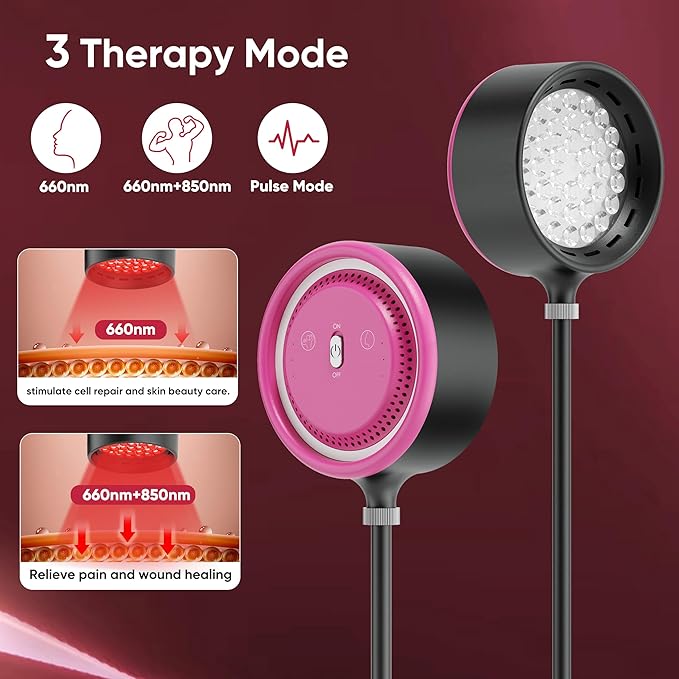Red Light Therapy for Face, Infrared 660nm Red 850nm Near-Infrared 2 in 1 Retractable