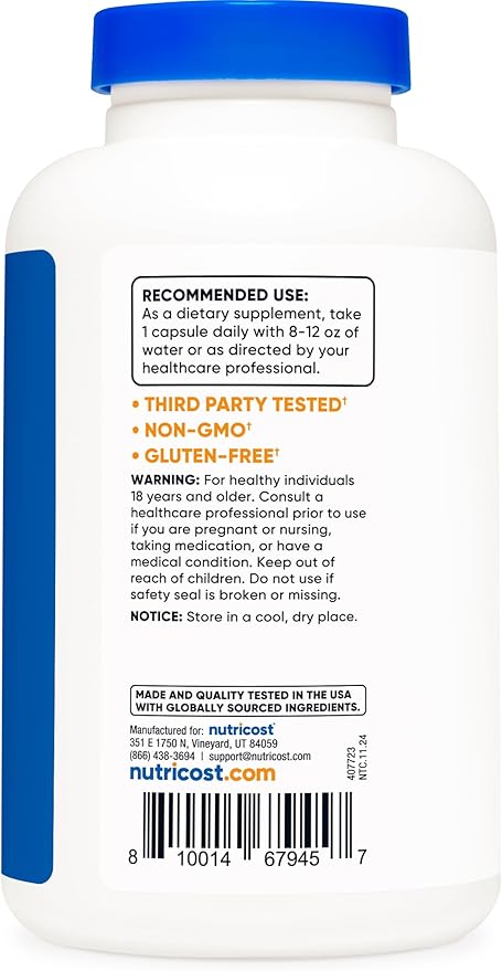 Nutricost Niacinamide (Vitamin B3) 500mg, 240 Capsules - Non-GMO, Gluten Free, Flush Free Vitamin B3