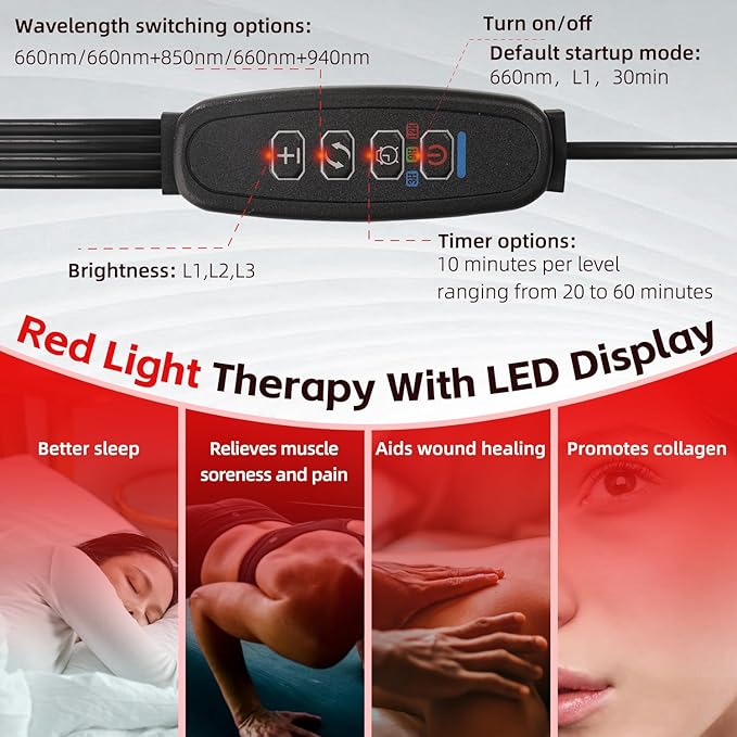 Red Light Therapy for Body 105LEDs Upgrated 3-in-1 Chip 660nm & 850nm Deep