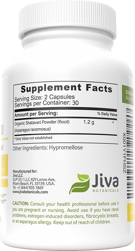 Organic Shatavari Capsules 1200 Mg 60 Capsules