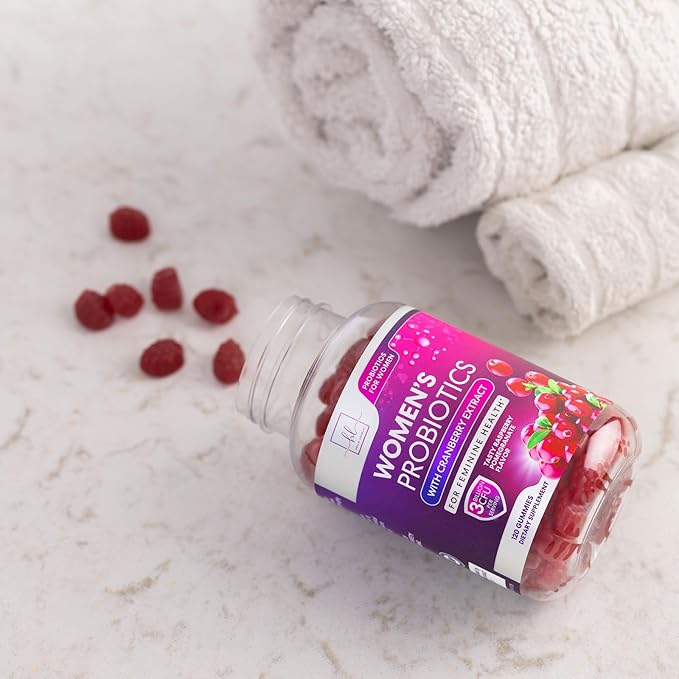 Women's Probiotic - Probiotics for Women Gummy for Digestive Health, Vaginal pH, Urinary & Immune Health Support, 3 Billion CFU w/Cranberry, Probiotic & Prebiotic Gummies for Women - 120 Gummies