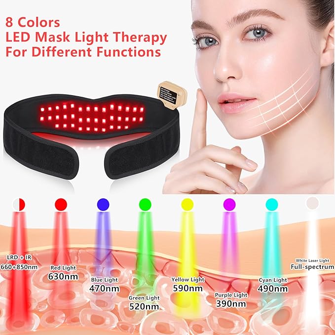 Red Light Therapy for Chin Neck, 8 Color
