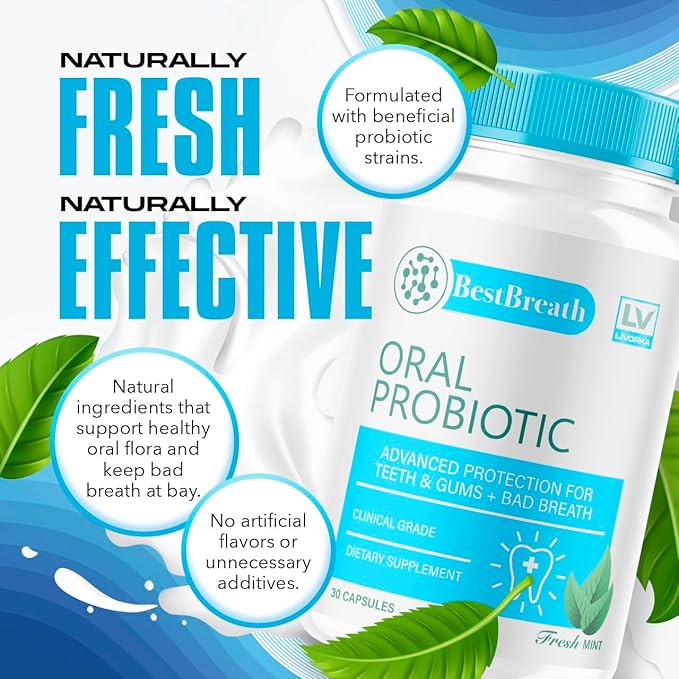 5 Pack - Best Breath - Best Breath Oral Probiotic, Best Breath Probiotic, Best Breath Pills, BestBreath, Best Breathe 150 Capsules For 5 Months, Best Breath Oral Probiotics For Mounth Bad Breath.