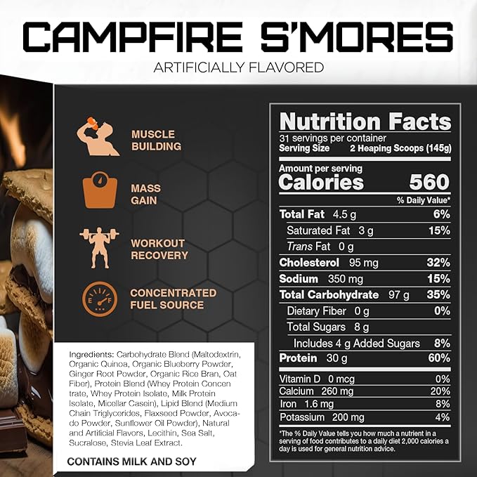 Rival Nutrition Clean Gainer - Campfire S'Mores 10lb