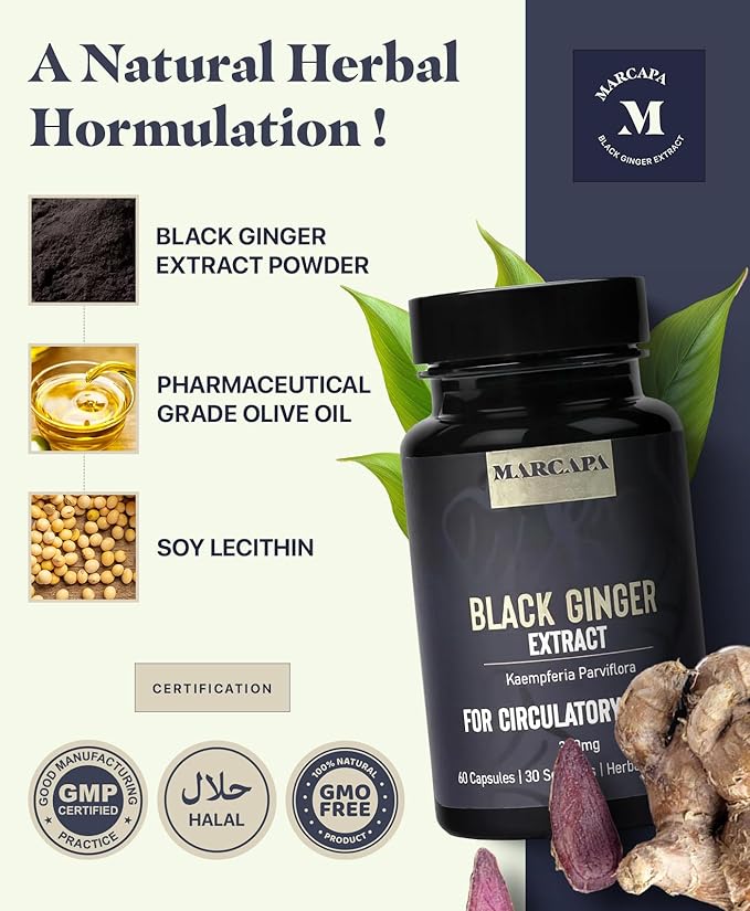 Marcapa Black Ginger Root Supplement 60 Softgels