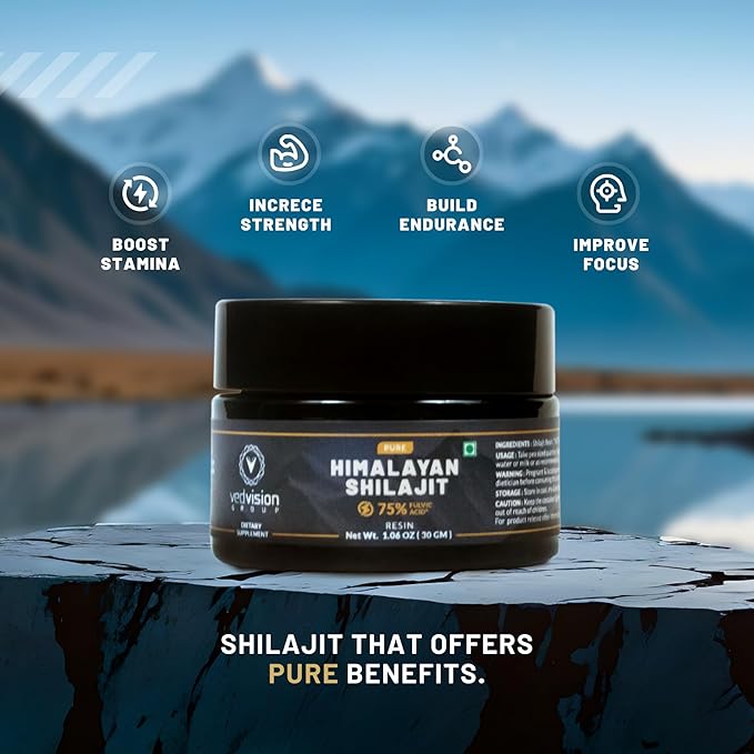 Pure Himalayan Shilajit Resin, 400mg A 75%+ Fulvic 85+ Trace 75 Servings