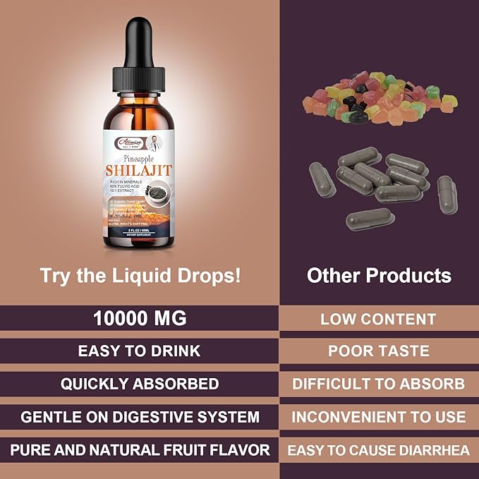 Organic Pure Himalayan Shilajit Resin Liquid 85+ Trace