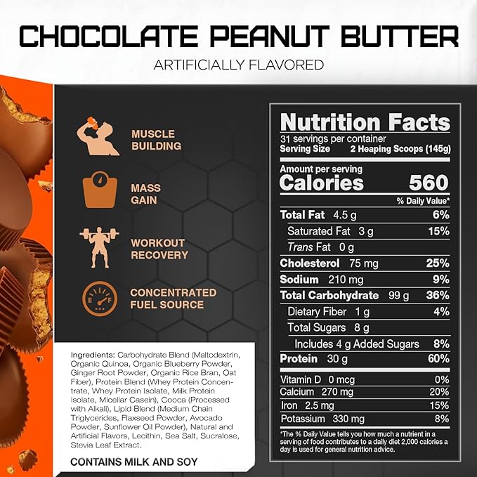 Rival Nutrition Clean Gainer - Chocolate Peanut Butter 10lb