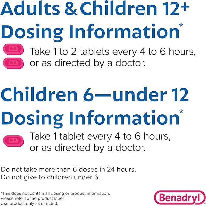 Benadryl Ultratabs Antihistamine Allergy Relief Medicine, 100 ct