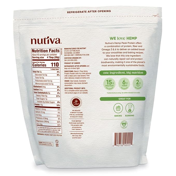 Nutiva Organic Cold-Pressed Raw Hemp Seed 3 Pound, 30 Approved,